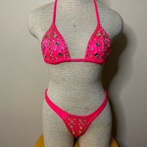 Bedazzled Pink Bikini Set